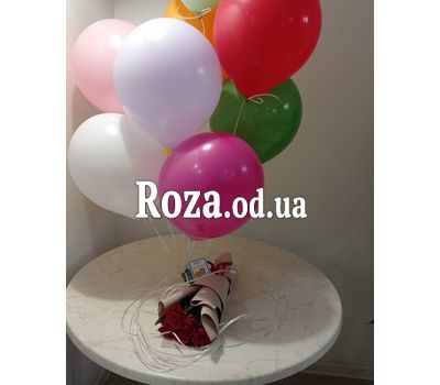 5 красных роз в букете 2