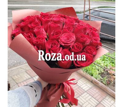 Букет із 45 червоних троянд 7