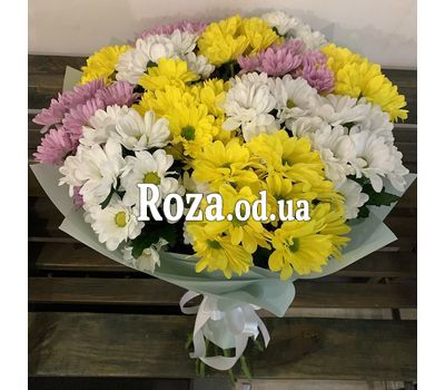 Букет разноцветных хризантем 10