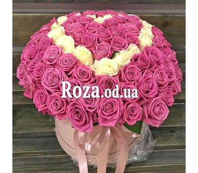 Сердце из 101 розы в коробке 2