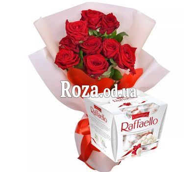 9 роз и Raffaello