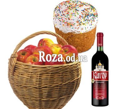 Корзинка с яблоками на Пасху
