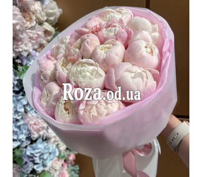 Букет из 15 розовых пионов 1