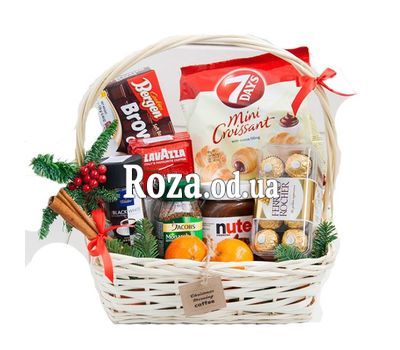 Basket with coffee for the New Year
