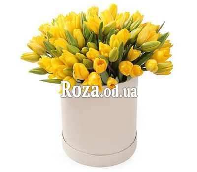 Желтые тюльпаны в коробке